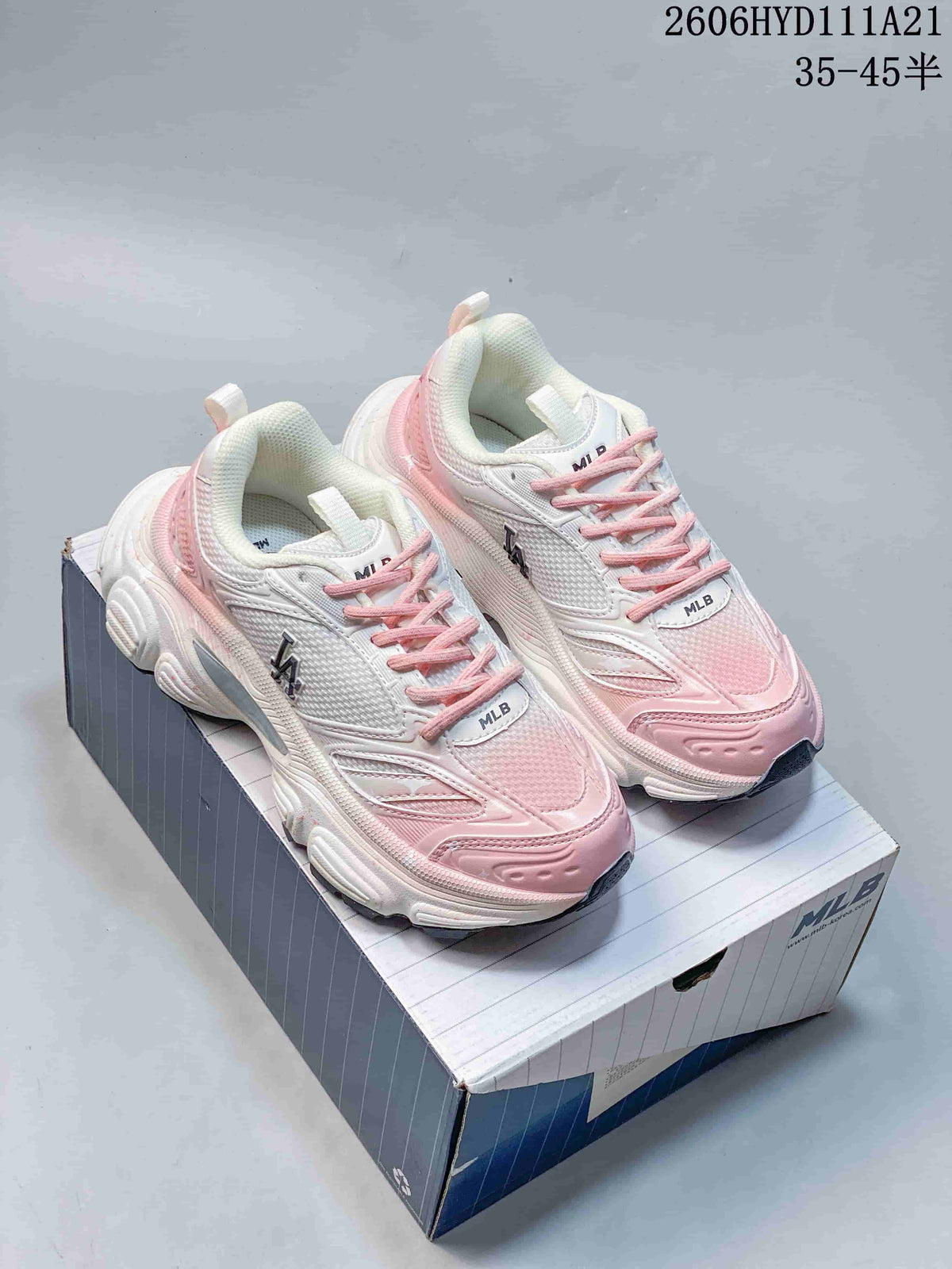 MLB NY Chunky Sneakers in White and Pink