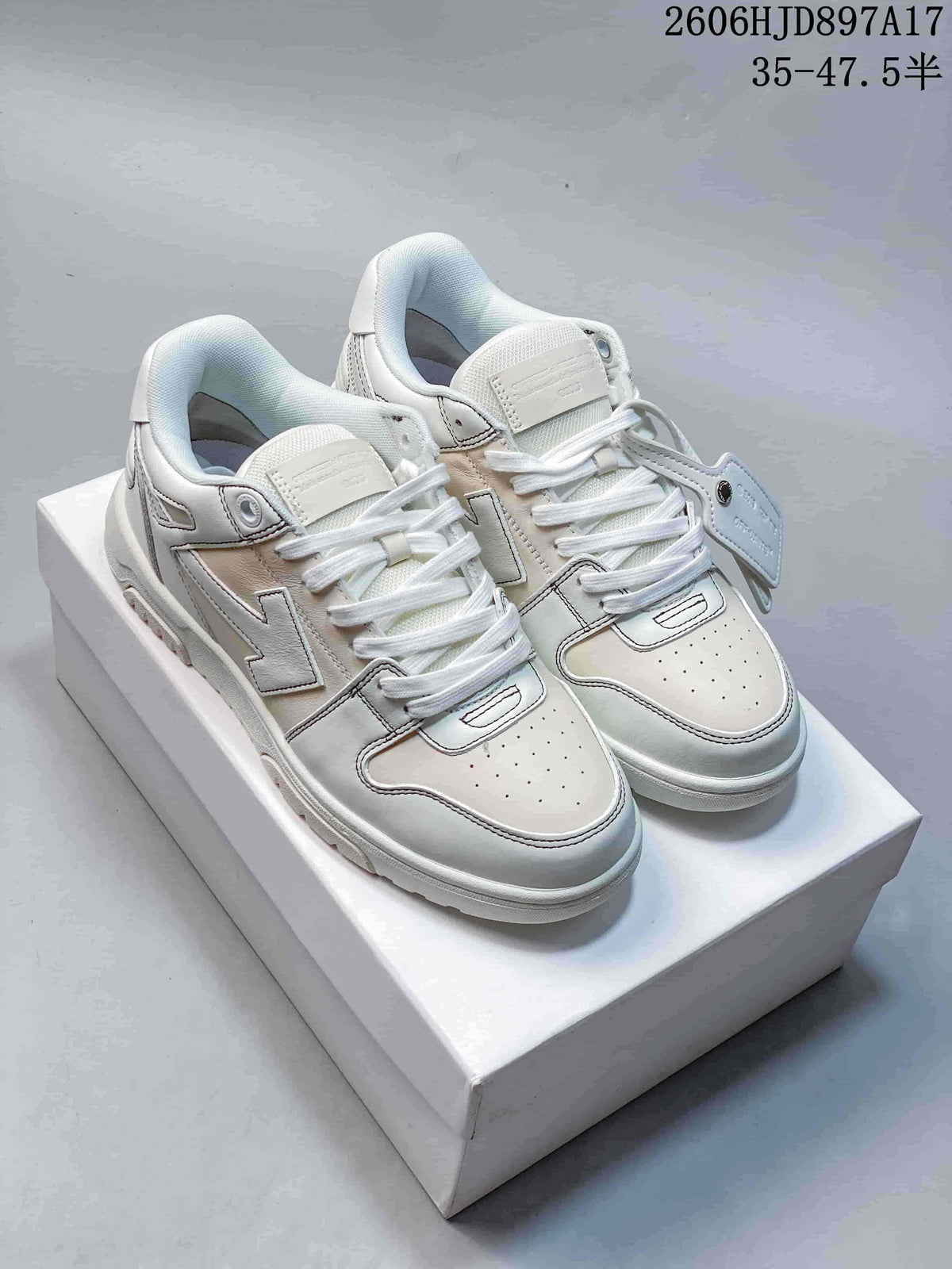 Off-White White Leather Low-Top Sneakers