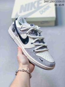 Nike SB Dunk Low Sneakers in White, Gray and Navy Styles
