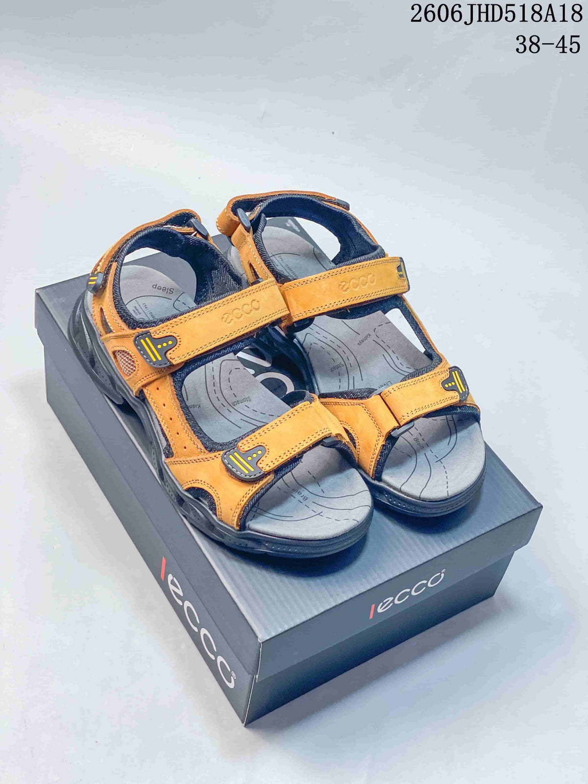 ECCO JHD518A18 Adjustable Outdoor Sandals, Orange and Gray