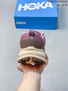 HOKA Tor Summit Low-Top Sneakers in Plum and Cream