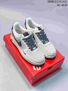 Nike Air Force 1 Low White Sneakers with Dark Swoosh