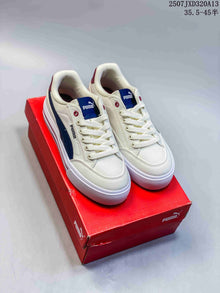 PUMA Palermo Leather Sneakers, Cream, Navy and Burgundy