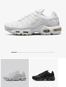 Nike Air Max Plus Sneakers, Black and White Leather Style