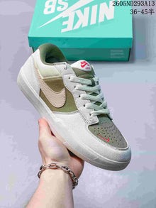 Nike SB Force 58 Low-Top Skate Shoes, Olive and White