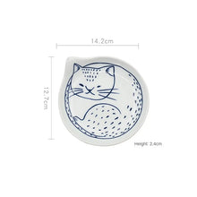 Cat Shaped Japanese Ceramic Plate