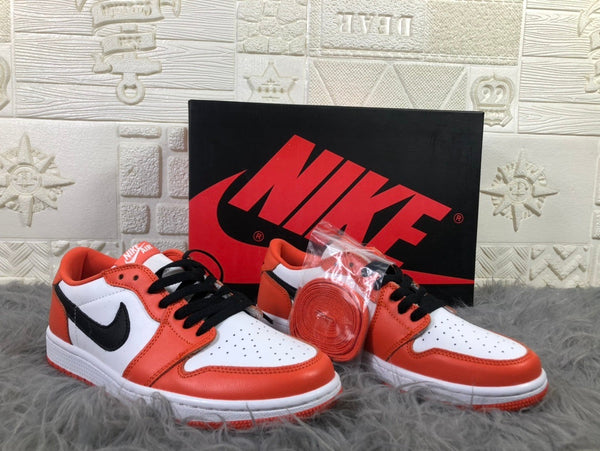Air Jordan 1 Low White Orange Black Sneakers CZ0790-801