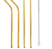 Colorful Reusable Stainless Steel Straws (4 pcs)