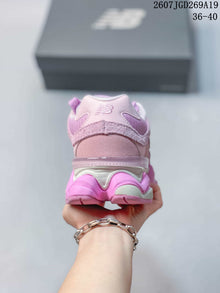 New Balance 9060 Pink Suede and Mesh Sneakers