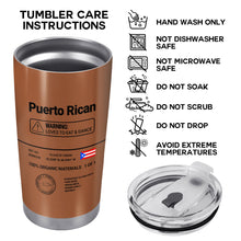 Puerto Rican Nutrition Facts - Personalized Custom Stainless Steel Tumbler 20oz 30oz - LA037_TB