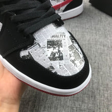 Jordan Air Jordan 1 Mid Black Red Newspaper Print 852542-061
