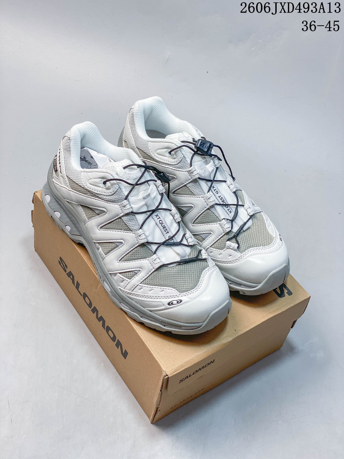 Salomon XA PRO 3D Low-Top Outdoor Sneakers in White and Grey
