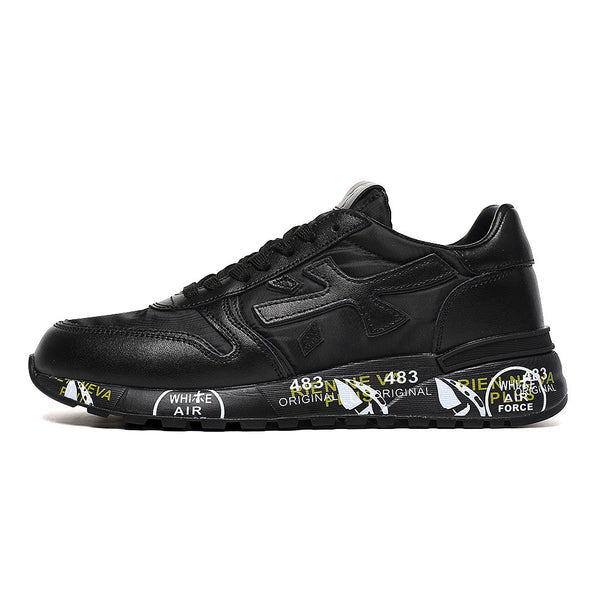 Premiata Black Printed-Sole Low-Top Sneakers