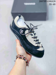 Chanel Black and White Low-Top Trainer 2607HVD386A26