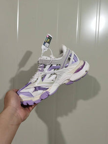 Balenciaga Track 2.0 Open Sneakers Lilac Beige Grey
