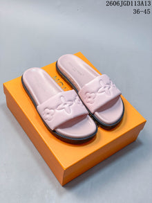 Louis Vuitton Embossed Floral Slide Sandals