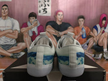 White and Blue Star-Logo Sneakers