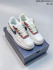 Nike Air Force 1 Low White Brown Sneakers