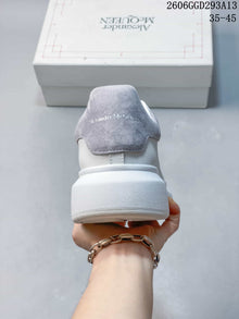 Alexander McQueen White Low-Top Sneakers with Gray Heel