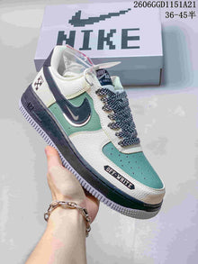 Nike Air Force 1 Low Sneakers in Mint Green and Off-White