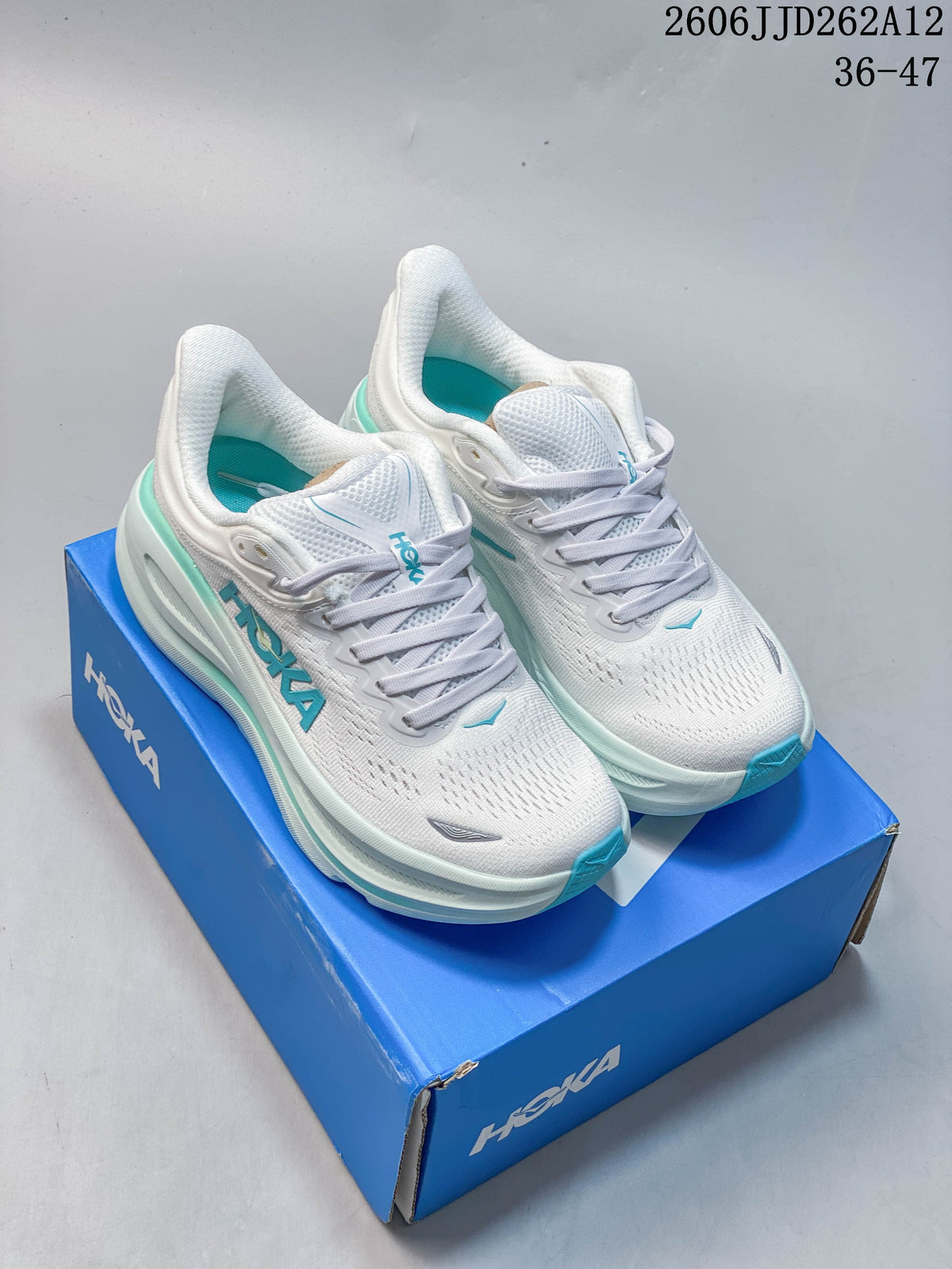 HOKA Bondi 9 White Running Shoes