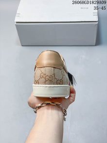 Gucci GG Pattern Low-Top Sneakers with Web Stripe