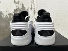 White and Black Sculpted High-Top Sneakers