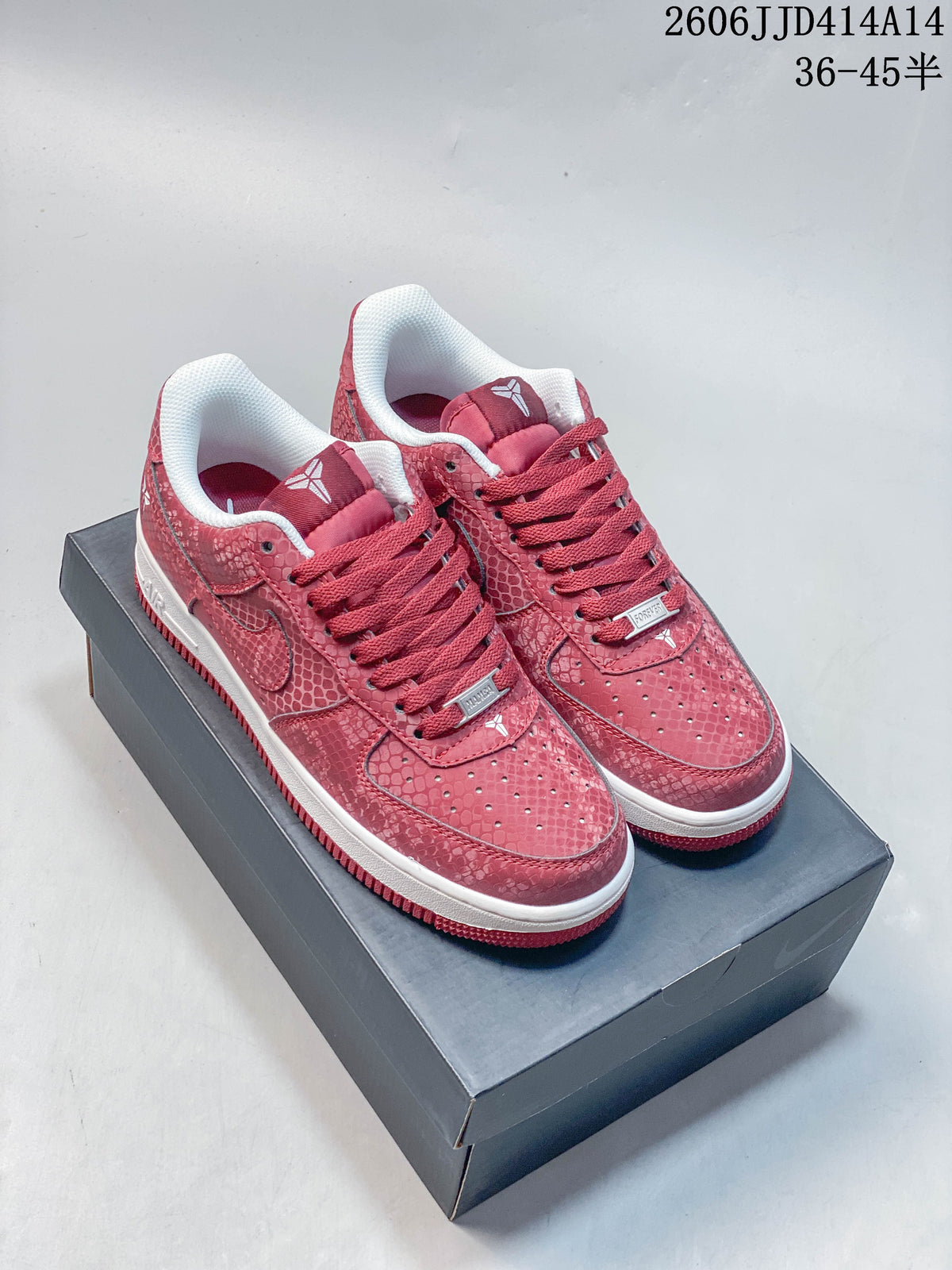 Nike Air Force 1 '07 Low Red Patterned Sneakers