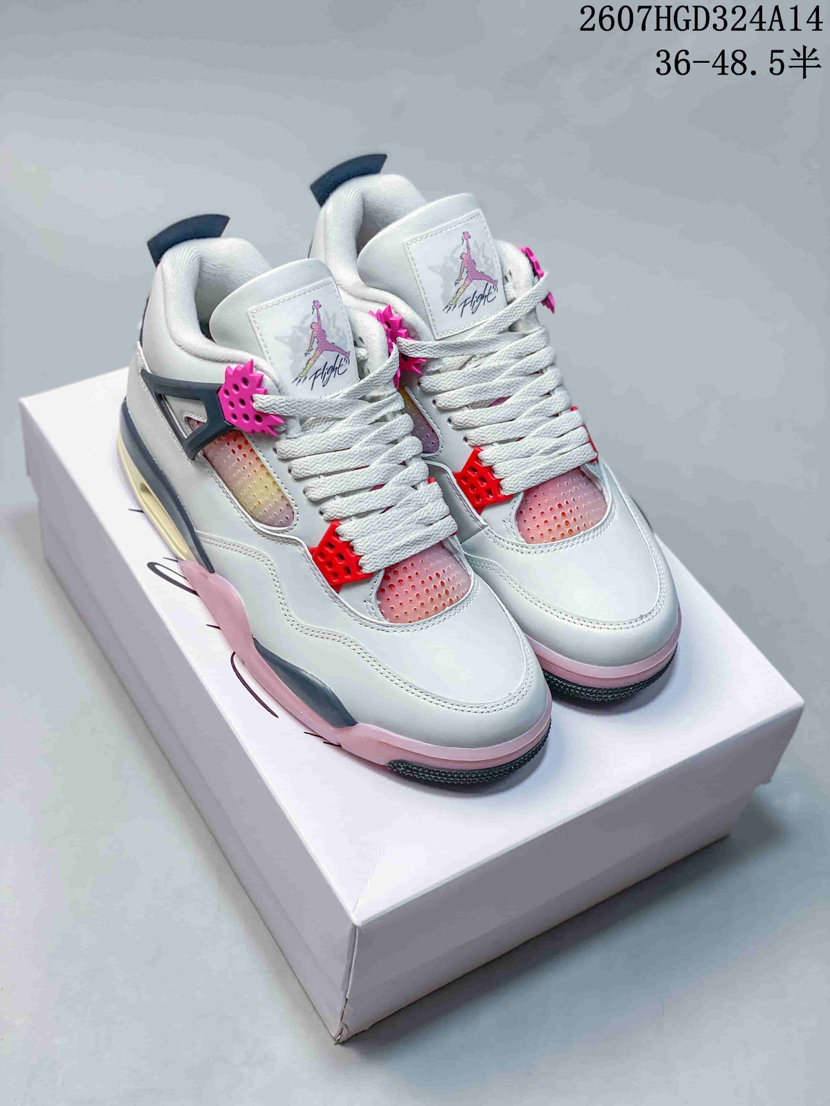 Jordan Air Jordan 4 Retro Comic Sneakers White Black Pink