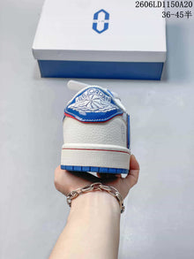 Jordan Air Jordan 1 Low Fragment Travis Scott Style Sneakers, White Blue