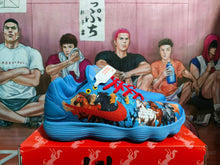 Nike Blue Graphic Swoosh Basketball Sneakers