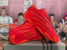 Red Basketball Sneakers with Sculpted Side Panels