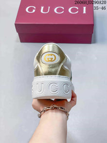 Gucci Chunky Low-Top Lace-Up Sneakers, White and Gold
