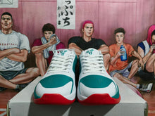 Nike Basketball Sneakers White Teal Red Horse-Year Design