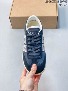 Dior Ribbon Low-Top Sneakers in Navy and White