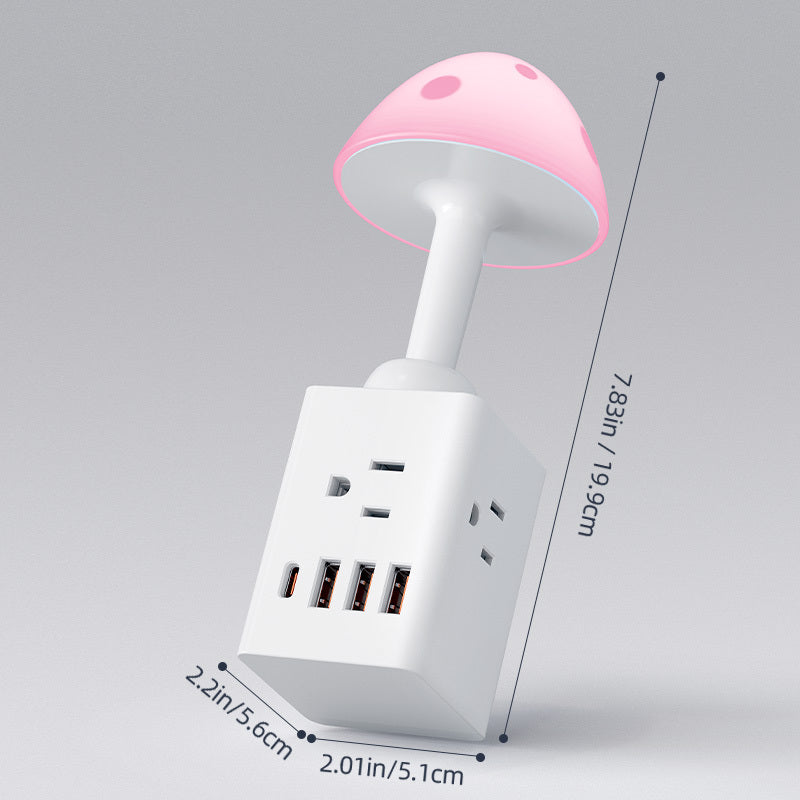 Desk Lamp Designed Like a Mushroom, Featuring USB Ports And Multifunctional LED Lighting, Ideal for Reading in Bedrooms, Studies, Or Dorms