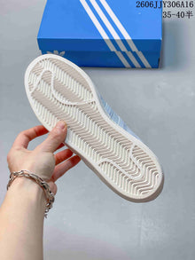 Adidas Superstar II Low-Top Sneakers in White and Pale Blue