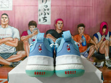 Blue Basketball Sneakers with Boost Detail