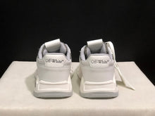 Off-White White and Grey Leather Low-Top Sneakers