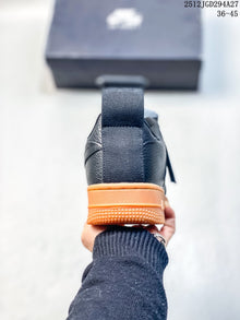 Nike Air Force 1 Utility BHM QS Low-Top Sneakers, Black and Orange