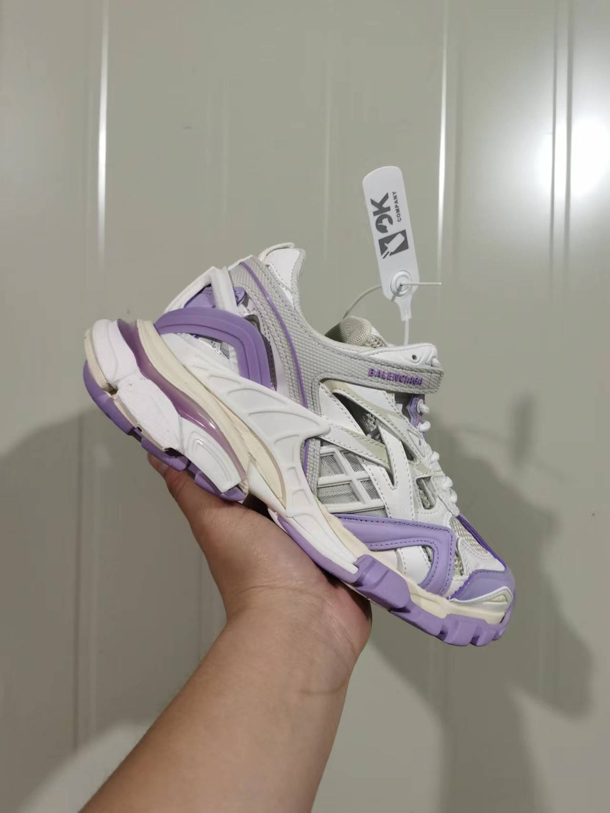 Balenciaga Track 2.0 Open Sneakers Lilac Beige Grey