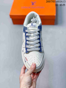 Nike SB Dunk Low LV Monogram Print Sneakers Blue White