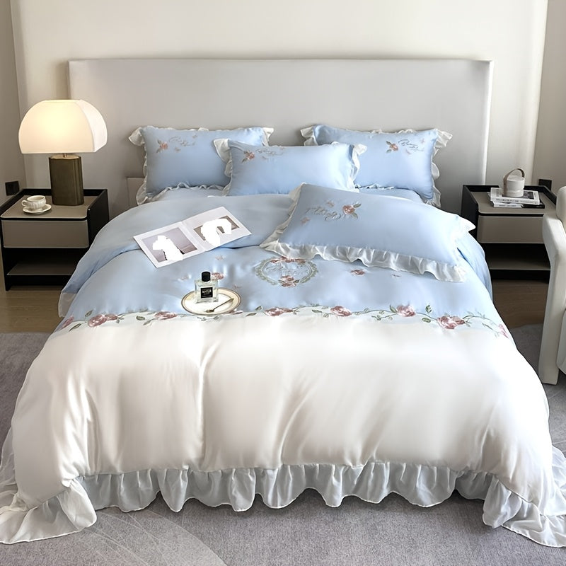 European And American Light Luxury Four-piece Bedding, High-end Embroidery Lace Quilt Cover, Bed Sheets, Princess Style