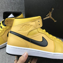 Air Jordan 1 Mid Yellow Black White 554724-700 Sneakers