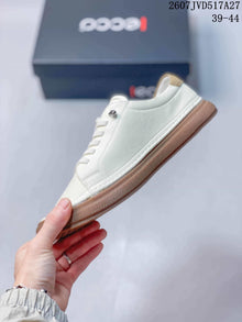 ECCO Men's Leather Sneakers White with Gum Sole 2607JVD517A27