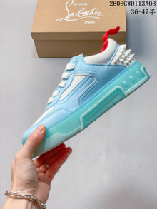 Christian Louboutin Astroloubi Leather Low-Top Sneakers, Blue