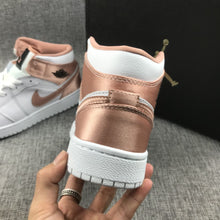 Air Jordan 1 Mid Rose Gold White Sneakers 555112-190