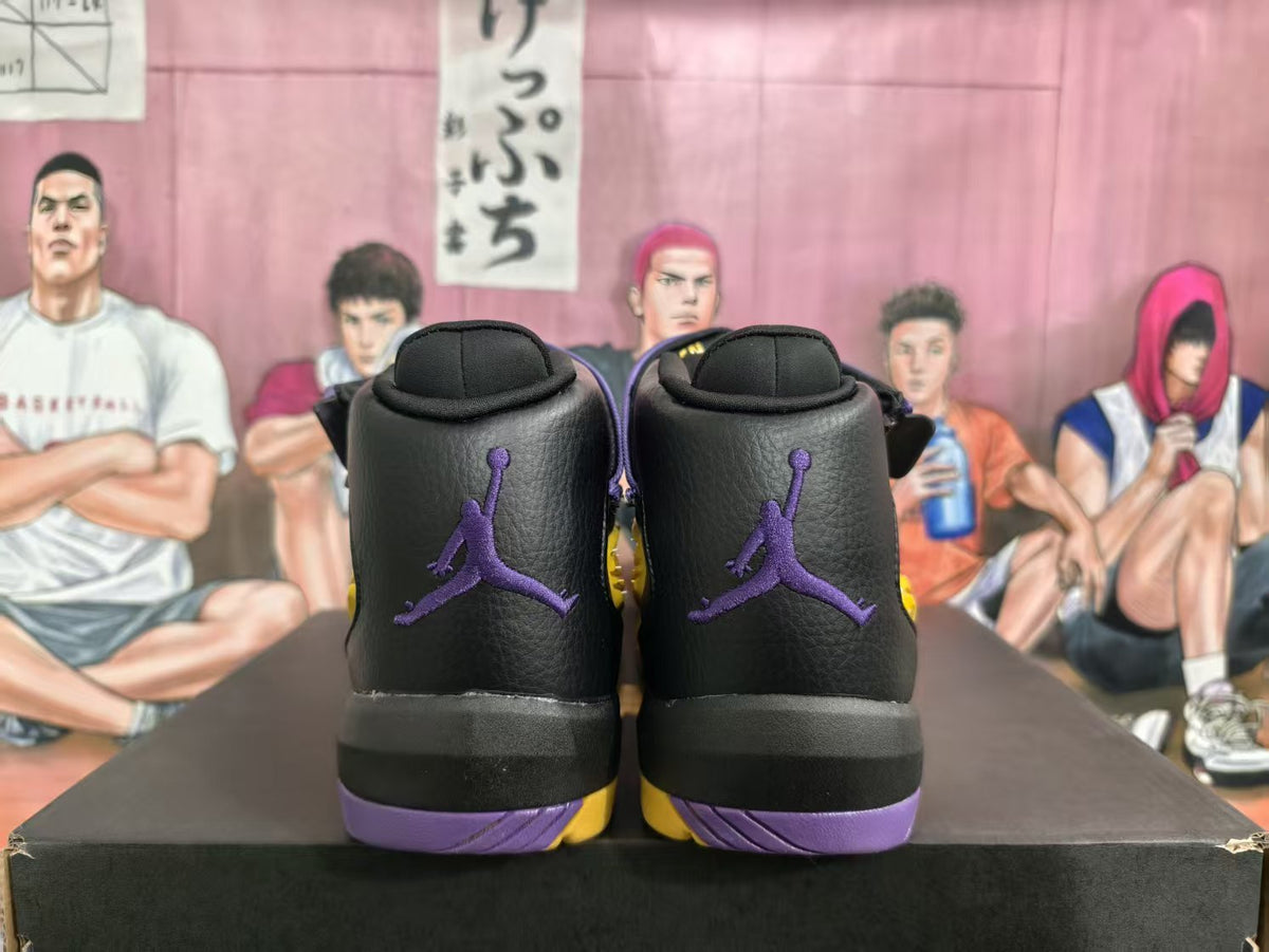 Jordan Lakers Basketball Sneakers Black Purple Yellow