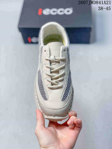 ECCO 2607JWD841A21 White and Gray Mesh Sneakers