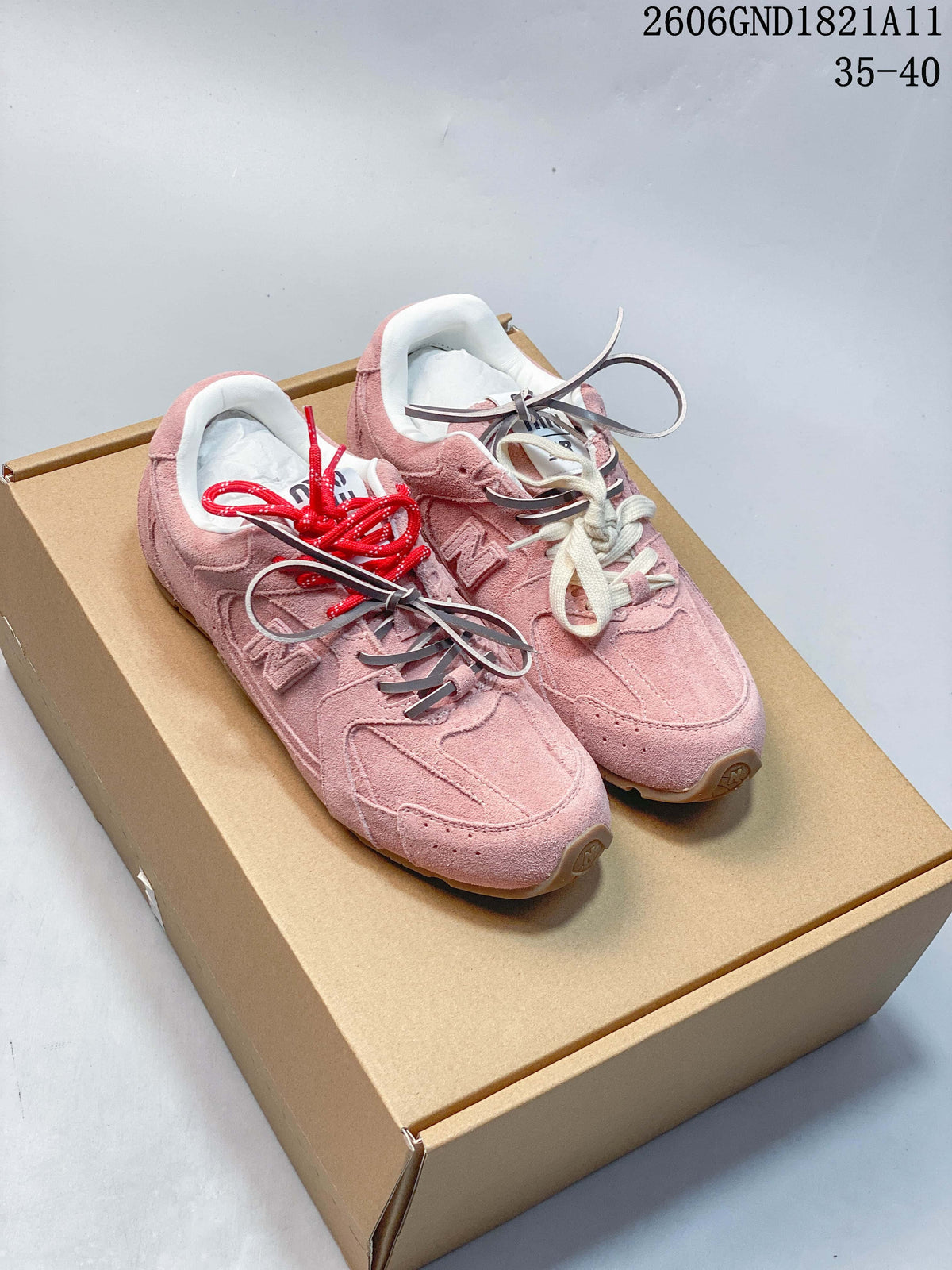Miu Miu x New Balance 530SL Pink Suede Sneakers